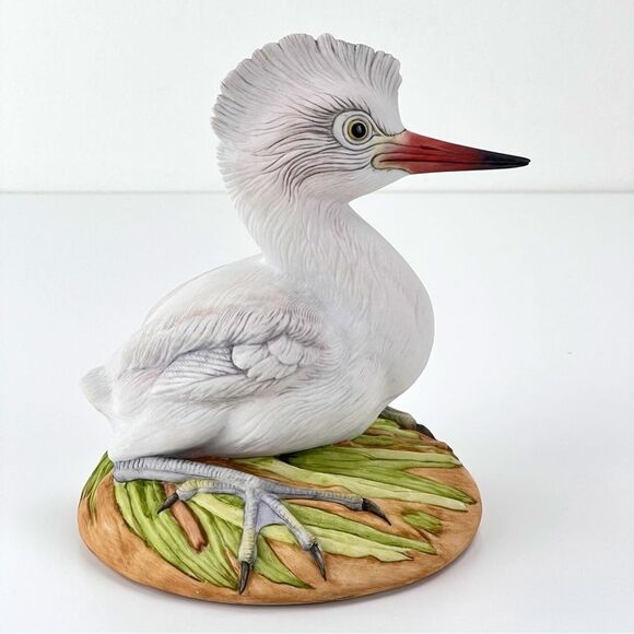 Vintage Kazmar Porcelain Bird Figurine Baby Egret 6" - Picture 2 of 9